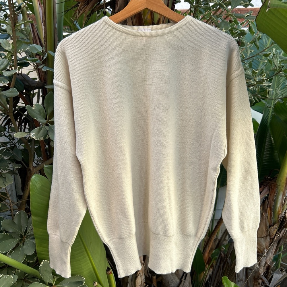 Vintage 1980s Mondi Wool Blend Knit Sweater Made in W. Germany Cream 44 M